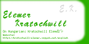 elemer kratochwill business card
